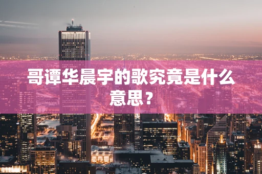 哥谭华晨宇的歌究竟是什么意思？