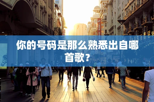 你的号码是那么熟悉出自哪首歌？