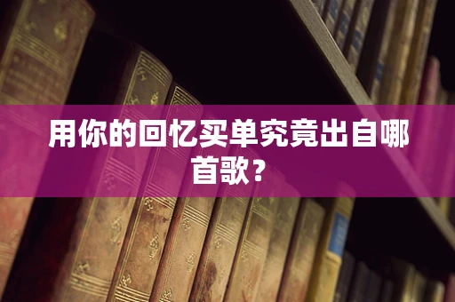 用你的回忆买单究竟出自哪首歌？