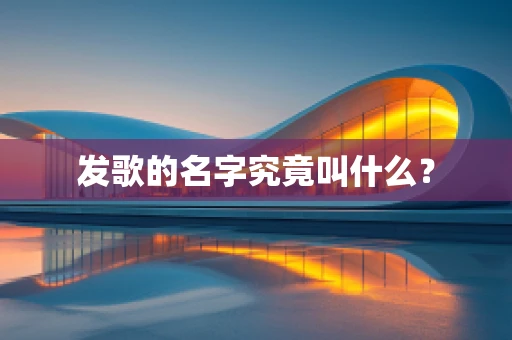 发歌的名字究竟叫什么？