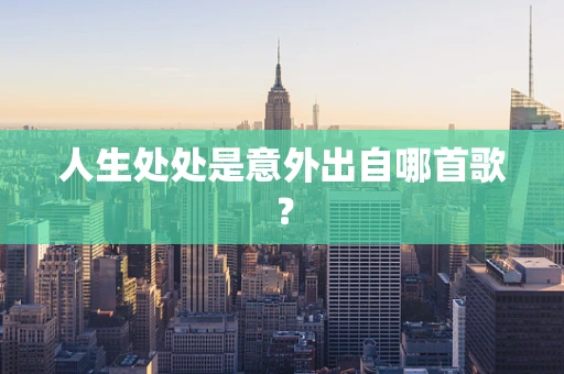 人生处处是意外出自哪首歌？