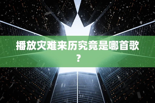 播放灾难来历究竟是哪首歌？