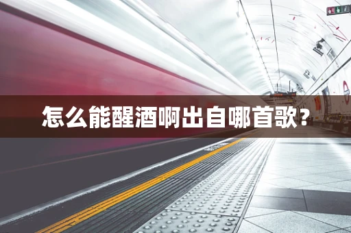 怎么能醒酒啊出自哪首歌？