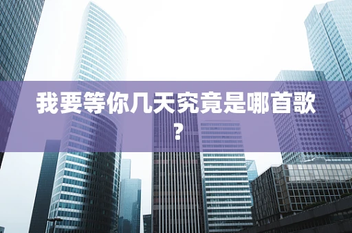 我要等你几天究竟是哪首歌？