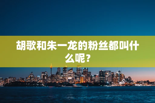 胡歌和朱一龙的粉丝都叫什么呢？
