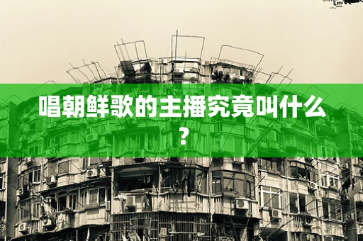 唱朝鲜歌的主播究竟叫什么？