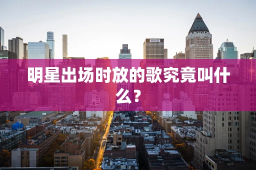 明星出场时放的歌究竟叫什么？