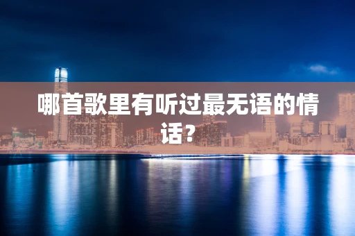 哪首歌里有听过最无语的情话？