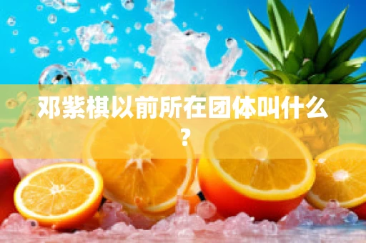 邓紫棋以前所在团体叫什么？