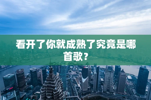 看开了你就成熟了究竟是哪首歌？