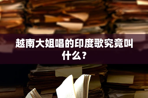 越南大姐唱的印度歌究竟叫什么？