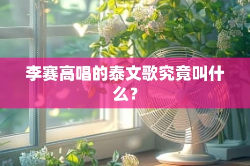 李赛高唱的泰文歌究竟叫什么？