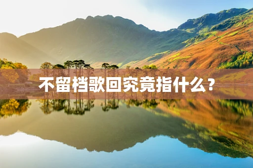 不留档歌回究竟指什么？