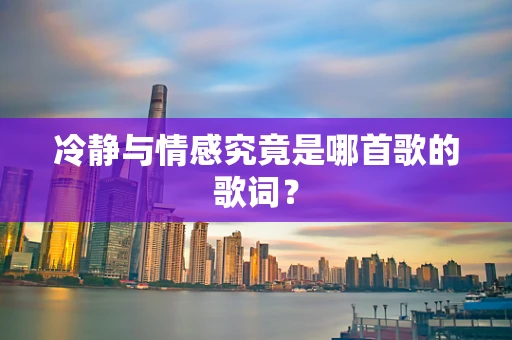 冷静与情感究竟是哪首歌的歌词？